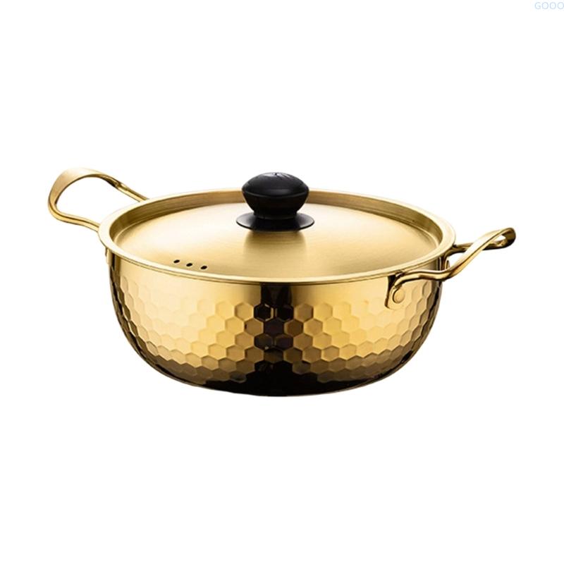 

23GA Компактная кастрюля для приготовления рамена из нержавеющей стали с равномерным распределением тепла 18cm золотой