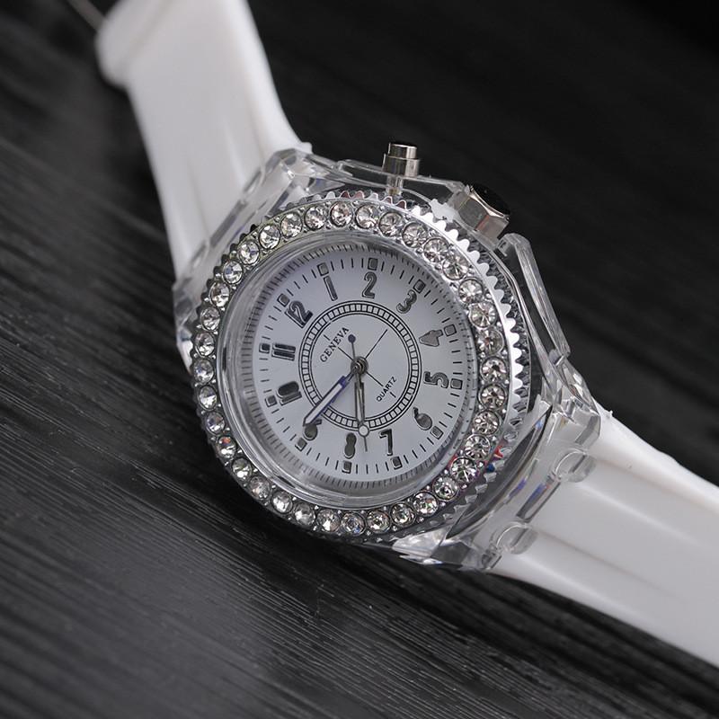 Unisex Quartz Watch With Colorful Led Lights And Night Glow For Teens And Couples
