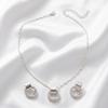 Japanese and Korean Temperament Versatile Minimalist Circle Stud Earrings Necklace Set Female European and American Style Earrings High-end Earrings
