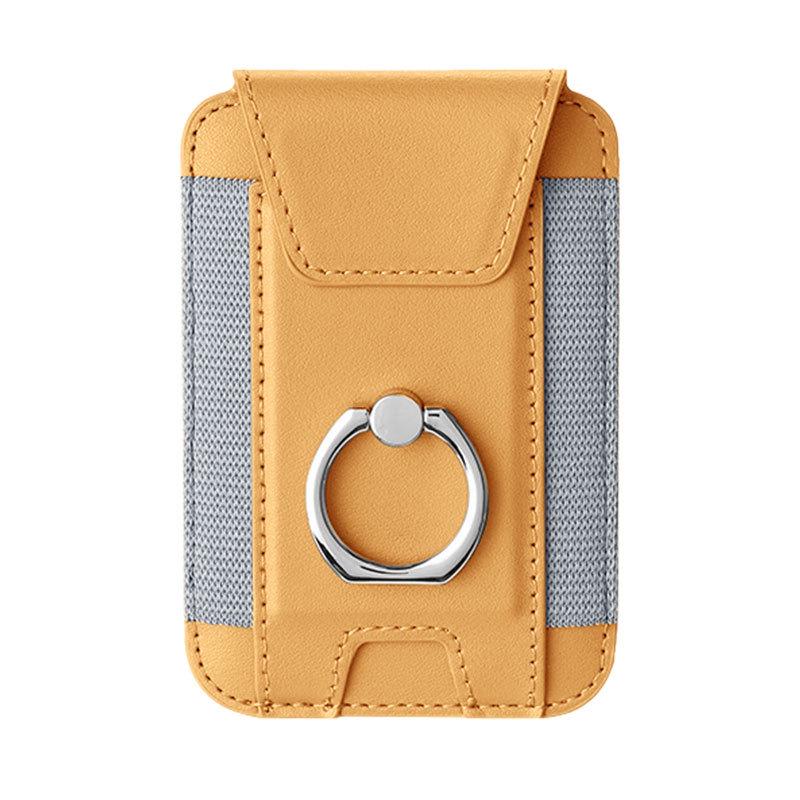 Magnetic Card Holder with Finger Ring & Elastic Band for iPhone 12/13/14/15 Magsafe