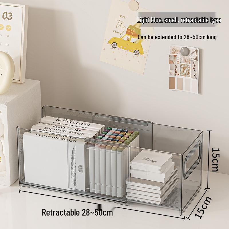 

Versatile Transparent Retractable Storage Box - Desktop Organizer & Kitchen Refrigerator Solution