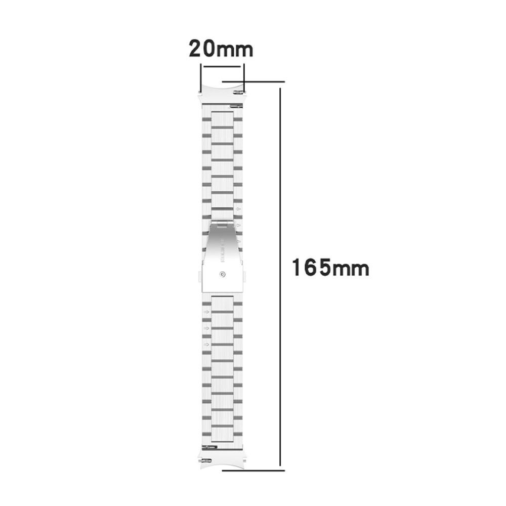 Armband für Samsung Galaxy Watch 4/5/6 40/42/43/44/45/46/47mm, Schwarz / Silber