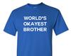 World's Okayest Brother T-Shirt, Funny Sibling Gift