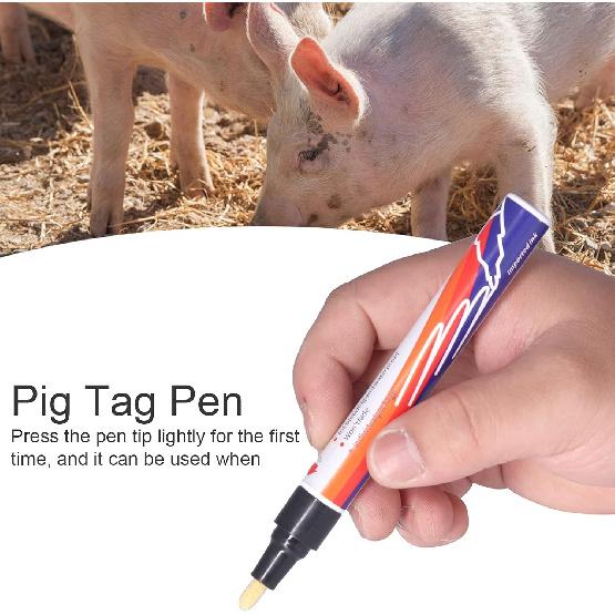 Ear Tag Pen, No Fading Livestock Marking Pen Black with Spare Pen Head for Cattle