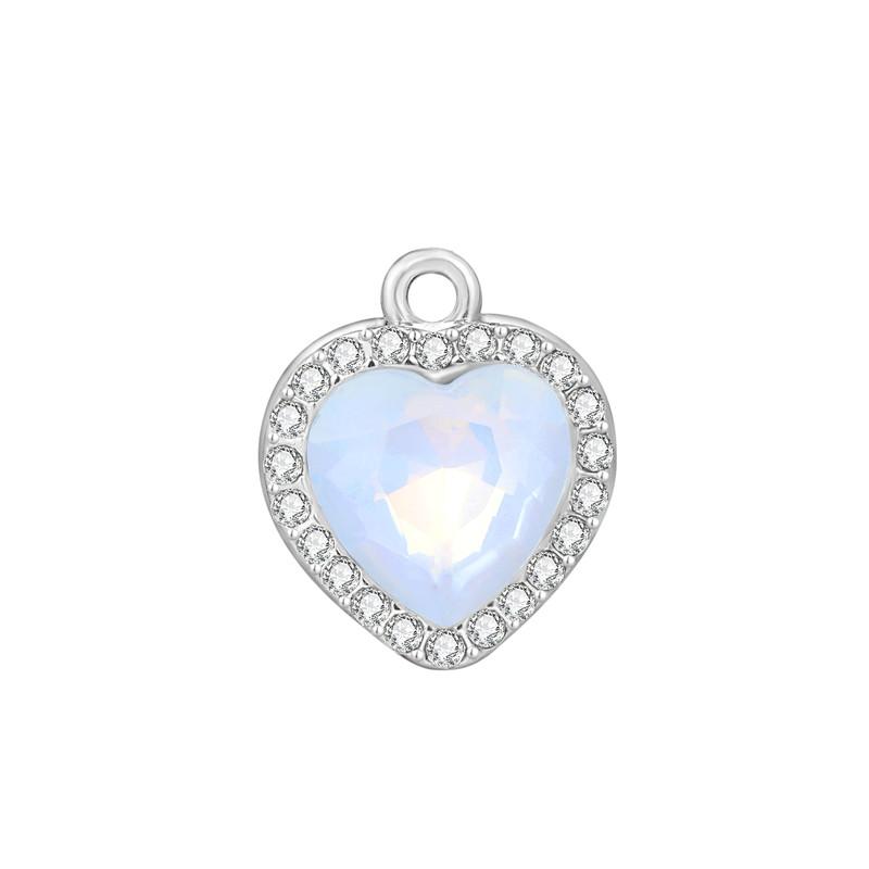 Crystal Heart Moon Crown Butterfly Planet Pendant Beads Stainless Steel Charms Earrings Necklace Jewelry DIY Making Woman Gifts