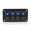 12V Switch Panel Rockers Light Toggle with Blue LED Light Indicator Easy n Waterproof Design for Vehicles Boats
