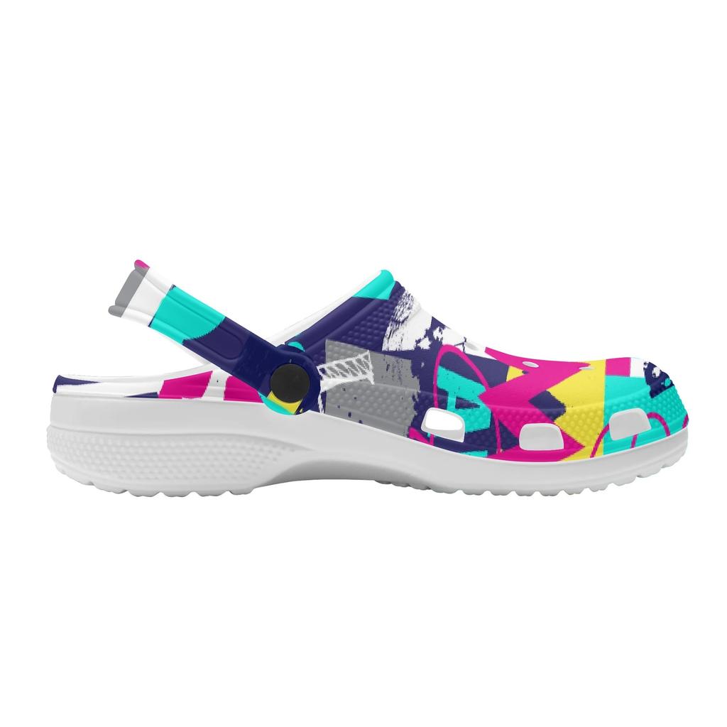 Colorful Printed EVA Clogs Women Men Slip On Breathable Garden Shoes Lightweight Beach Pool Bathroom Home Wear Indoor Outdoor Use