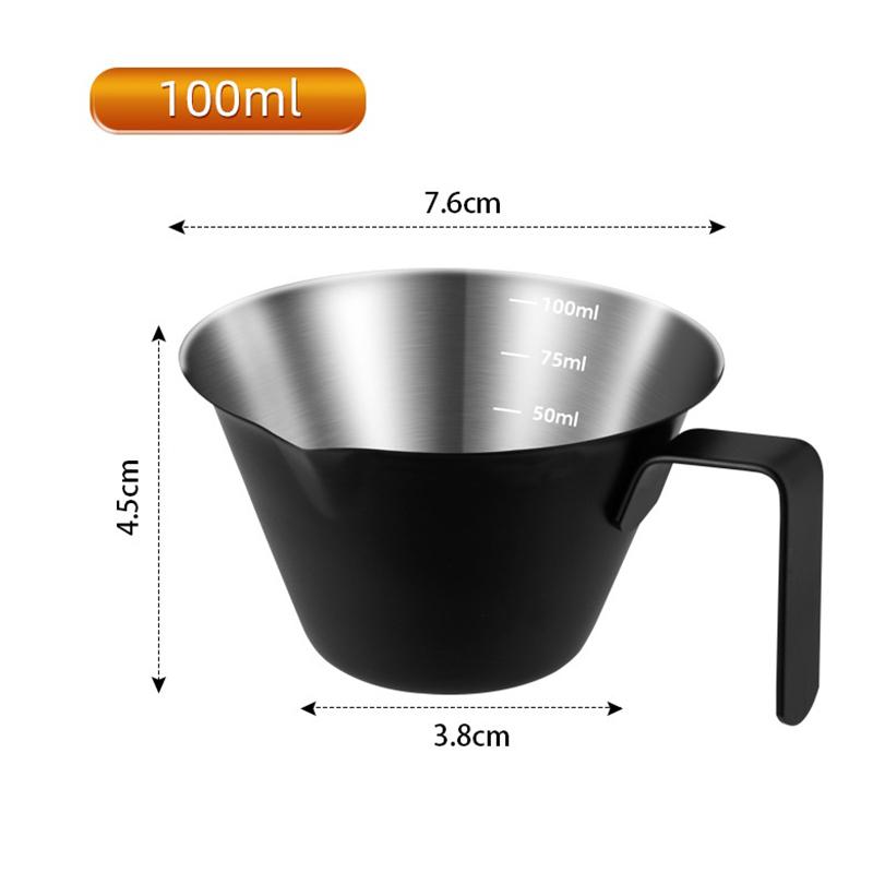 100ML 304 Stainless Steel Coffee Extraction Cup With Scale Small Milk Spoon Making Cup Espresso Measuring Cup Kitchen Tools Cup