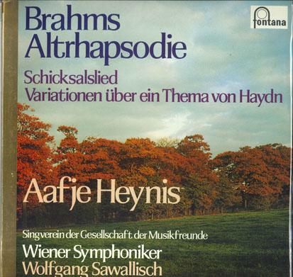 

LP Record AAFJE HEYNIS WOLFGANG SAWALLISCH Brahms Altrhapsodie Op53 Schicks 6530027 FONTANA Netherland Classical Used