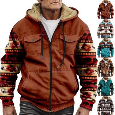 Męska pogrubiona kurtka z podwójną kieszenią na guziki i kieszeniami. Bawełniana kurtka