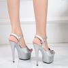 Sandalias clásicas de tacón superalto de 15 cm para mujer, talla grande 43, zapatos de gladiador de verano para mujer, zapatos de tacón sexys para baile en barra para mujer