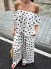 Europäischer & Amerikanischer Stil Damen Polka Dot Off-Shoulder Set - Frühling/Sommer 2026 Mode für den Lässigen Alltag