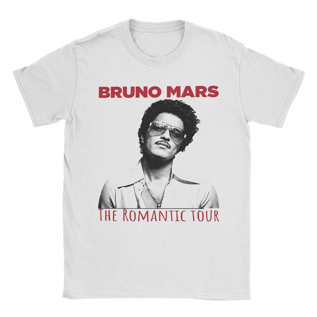 Bruno Mars The Romantic Tour 2026 Vintage TShirts for Men Vintage Cotton Tee Shirt O Neck Short Sleeve T Shirts Gift Idea Tops