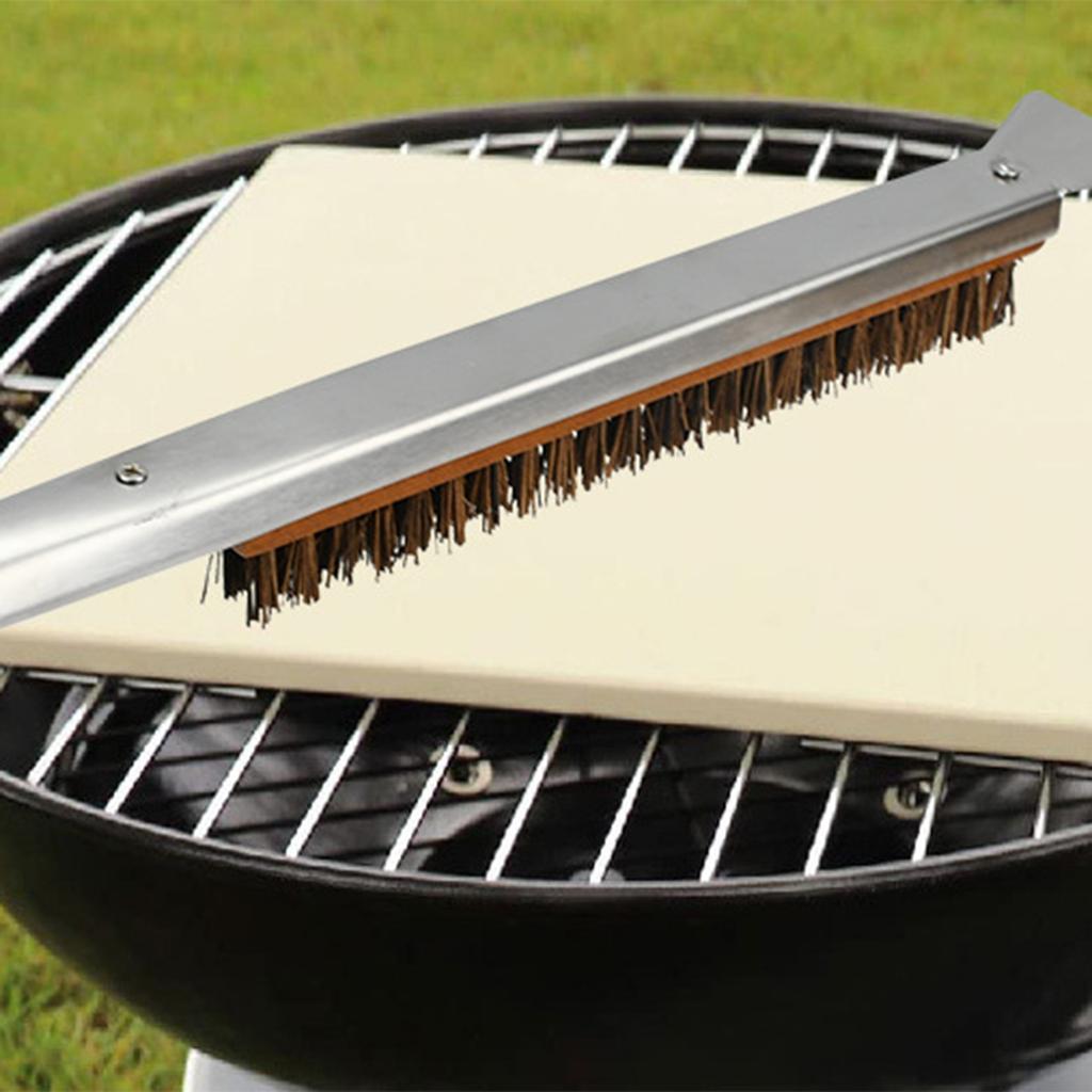 Pizza Oven Brush 53.5cm, With Stainless Steel Scraper And Brass Bristles