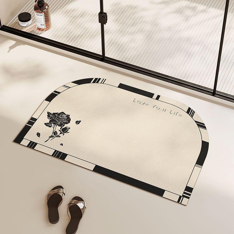 Ins Wind Arched Bathroom Floor Mat Small Size Diatom Mud Absorbent Mat Bathroom Entry Quick Drying Non-slip Foot Mat
