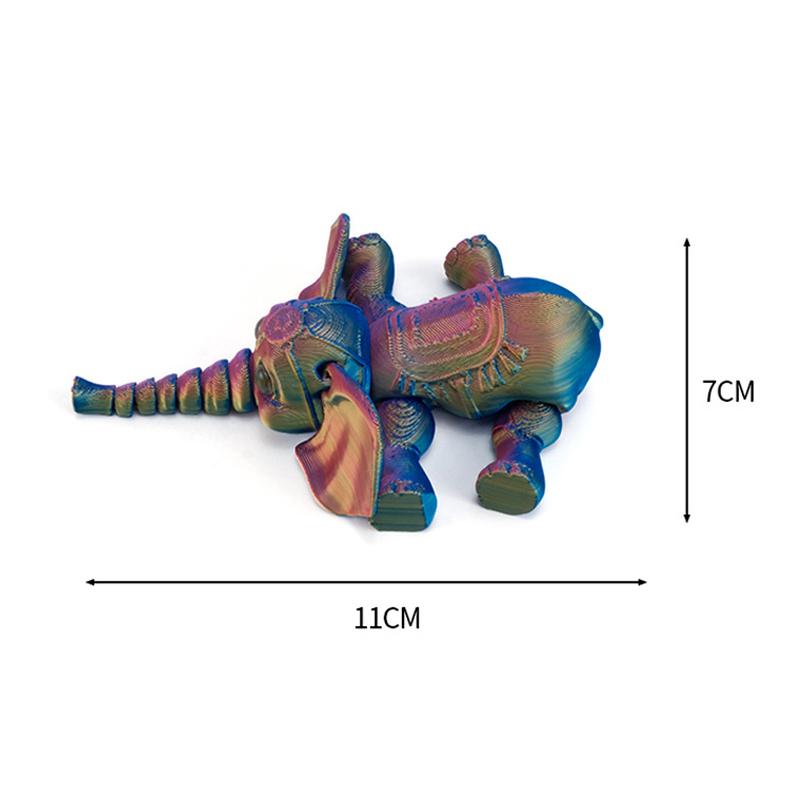 3D Printing Cute Elephant Cartoon Model Toy Mobile Limb Joint Children's Gift Toy Model Ornament Creative and Novel Decorate