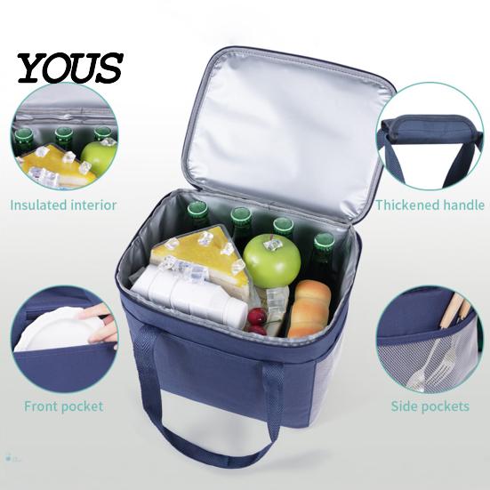 Heavy Duty Commuter Lunch Carrier Large Capacity Insulated Bag, Portable Thermal Tote, Thick Aluminum Foil Cooler Bag Travel Organizer for