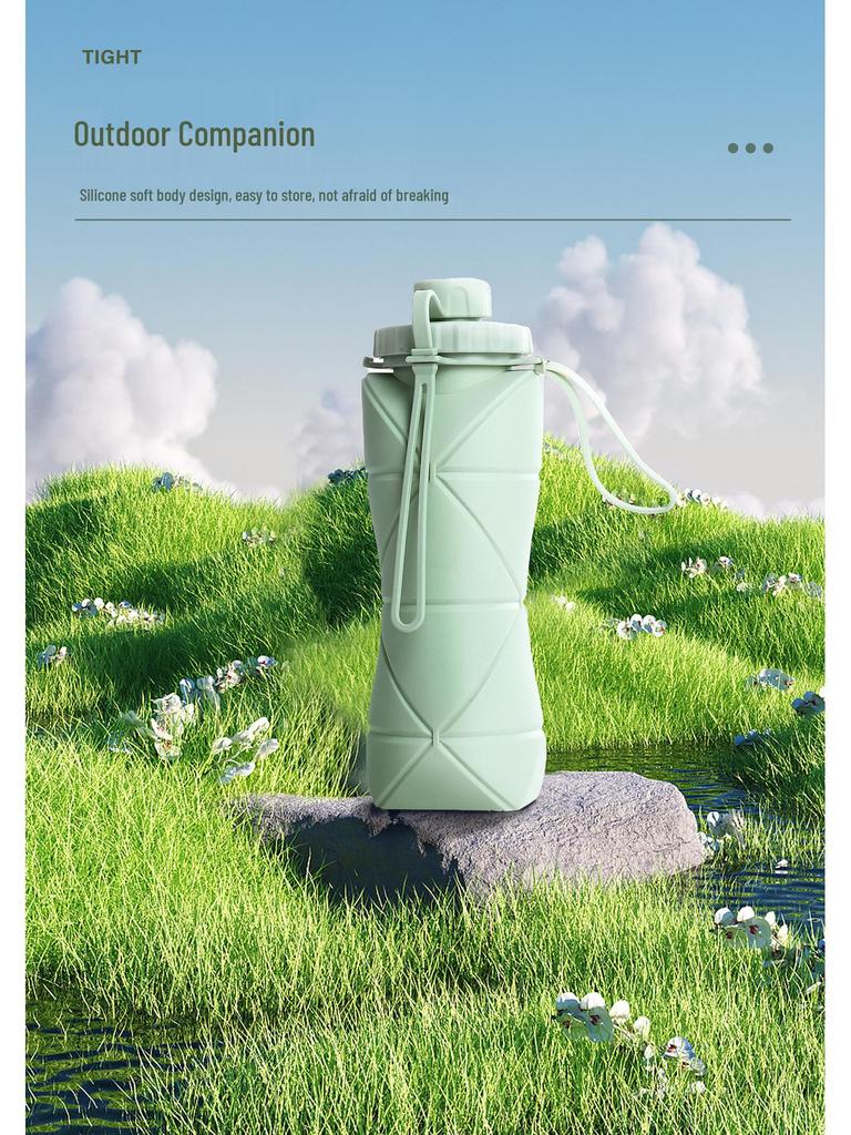 Silicone Collapsible Large-Capacity Travel Water Bottle – Portable, Heat-Resistant, Food-Grade Folding Sports Cup