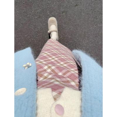 Γλυκό Ροζ Καρό Μάλλινη Φούστα - Εφαρμοστή στους Γοφούς, Μεσαίου Μήκους, Σχίσιμο στο Πίσω Μέρος για Γυναίκες, Άνοιξη/Φθινόπωρο