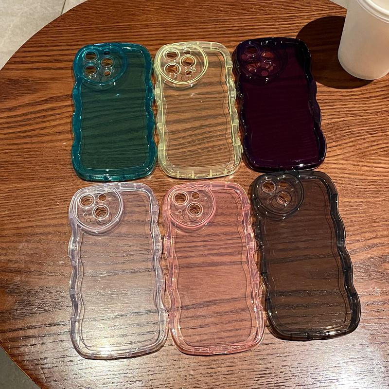 Kıvırcık Dalgalı Aşk Kalp Lens Koruma Telefon Kılıfı Iphone 13 12 11 Pro Max X Xr Xs Max Şeffaf Silikon Şeker Kapak 13pro