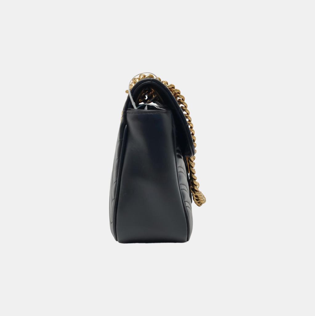 [Pre-Owned] Gucci GG Marmont Small Matelassé Shoulder Bag 'Black' - Very Good #10ZWCHP