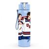 1PC Hockey Player Athlete 750ml Sports Water Bottle Leakproof Straw Lid Outdoor Office Home