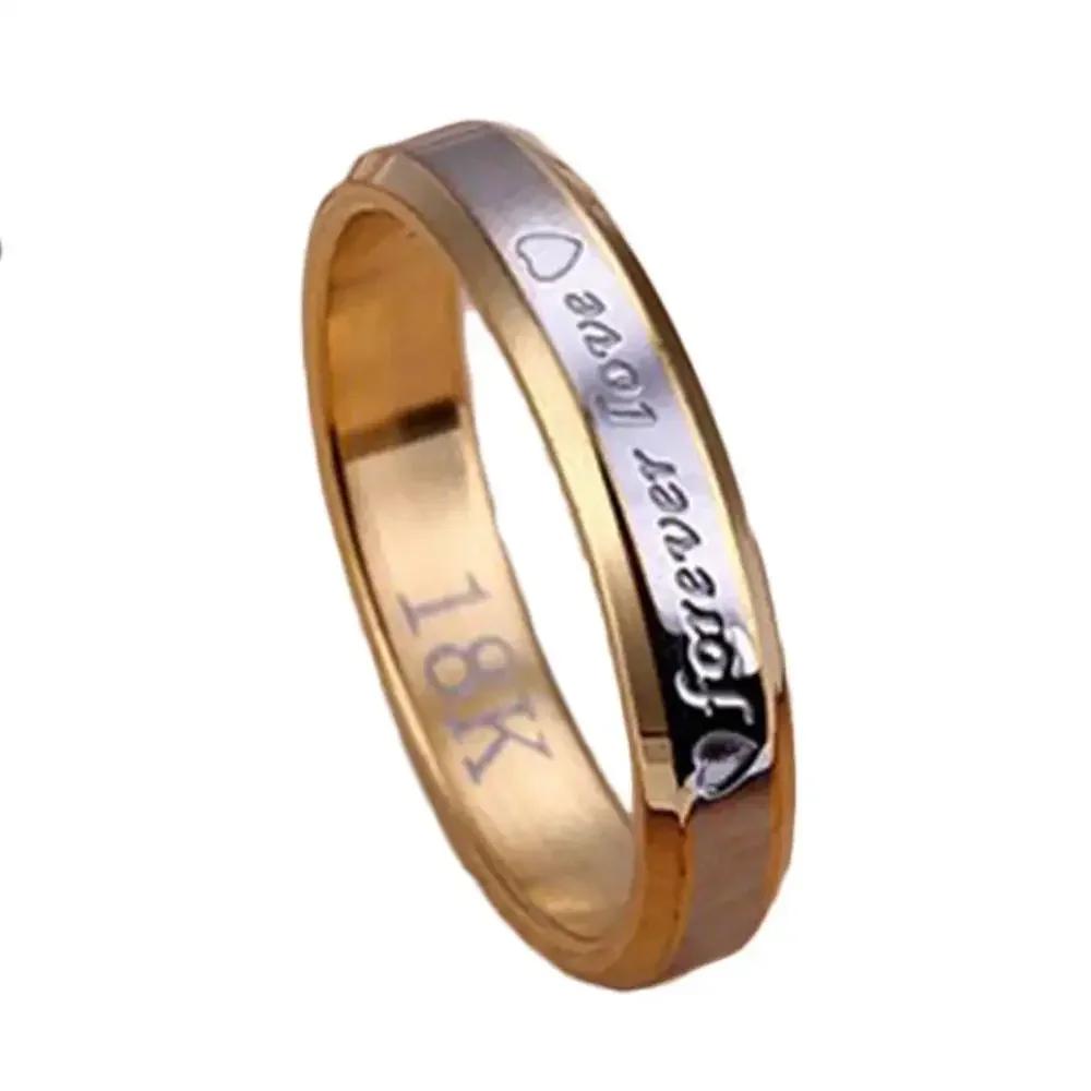 Chic Couple Ring Men/Women Forever Love Gold Silver Plated Steel Wedding Engagement Band Rings Jewelry Gift 8
