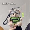 Cute Plush Brown Bear Keychain With Camera & Glasses Backpack Doll Pendants Couple Keyrings Handbag Charms Bag Accessories Set