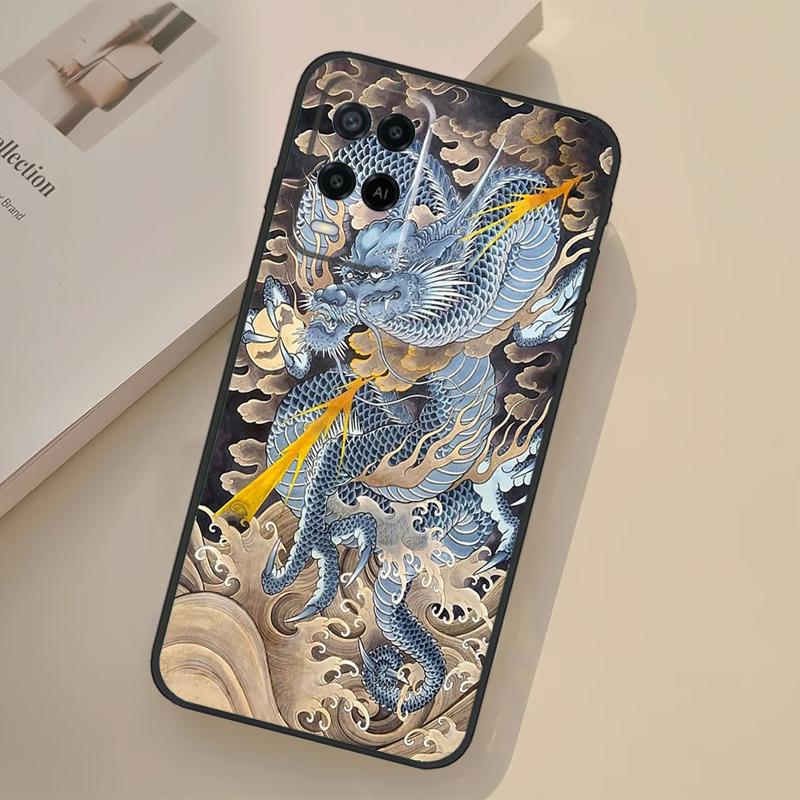 Japanese Dragon Case For Oppo A94 A74 A54 A80 A60 A40 A18 A38 A58 A78 A98 A96 A76 A16 A15 A17 A57 A77 A5 Pro
