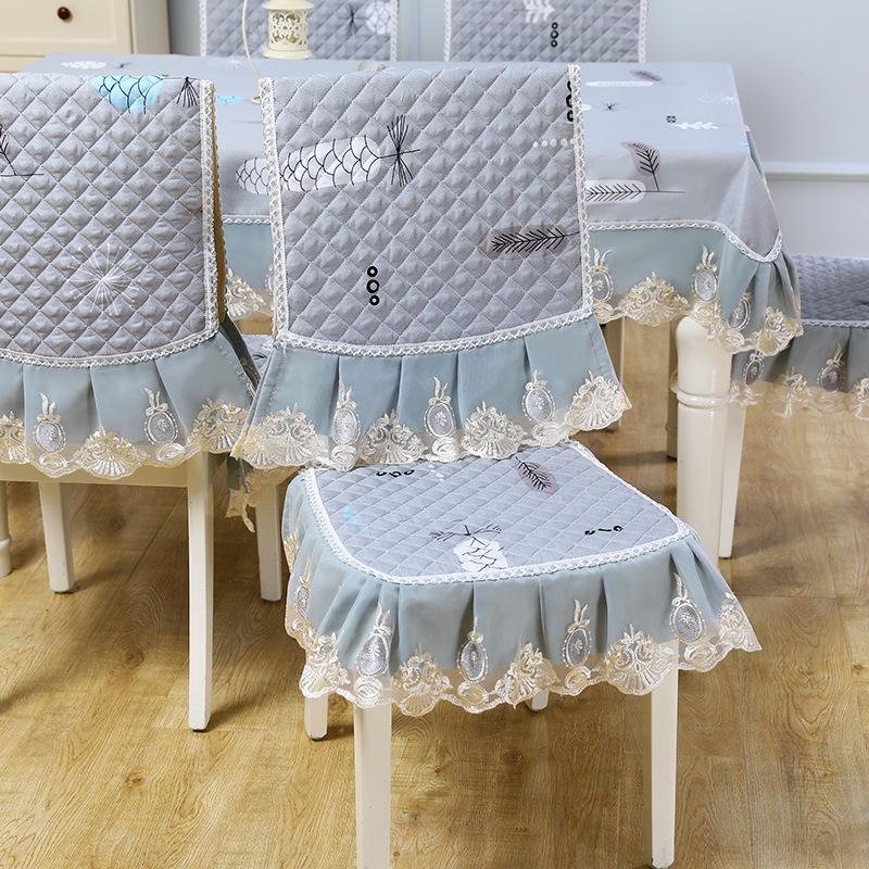 

Nordic Style Home Coffee Table Tablecloth Quilted Lace Chair Cover Anti Slip Wear-resistant Dustproof and Beautifying Decorat Cloth Machine Washable Tablecloth 130*180cm сірий колір
