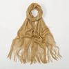 Sexy Fashion Bright Silk Sunscreen Shawl Gold Silver Shiny Scarves For Women Lace Tassel Party Evening Dress Scarf