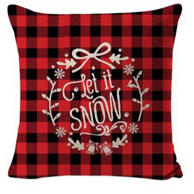 Home Decor Merry Christmas & Let It Snow Throw Pillows Pattern Cushion Cover Suitable For Sofa Bedroom Car Pillow Cover