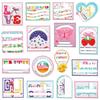 Retro Geometric Cartoon Shape Embroidery Cloth Sticker Denim Jacket Shoes And Hats Ironing Patch Diy Handmade Decorative Embroidery