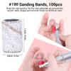 400pcs Manicure Pedicure Nail Art Sanding Bands 80# 120# 180# 240# Grit with Shaft