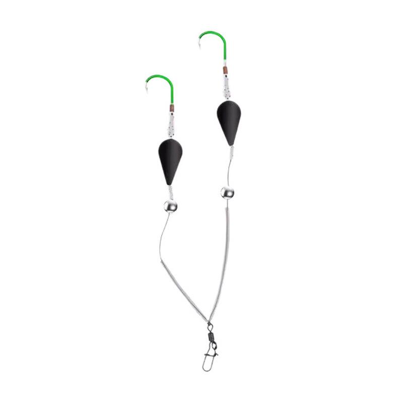 Double Hook Bottom Fishing Rig - Water-Resistant, Mud-Proof Leader for Black Pits