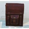 Mannen geitenleer Messenger handgemaakte echte donkerbruine Cross-body Vintage tas