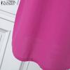 ZANZEA Women Casual Flare Short Sleeve Loose Summer Dress