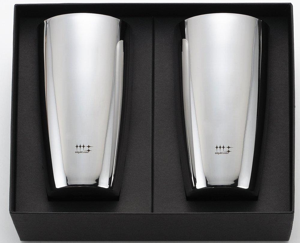 Yoshikawa Made in Japan Stainless Set of Polishing YJ1193 Tumbler, Steel, Double-Walled, Silver, 370ml, 2, Syndicate,