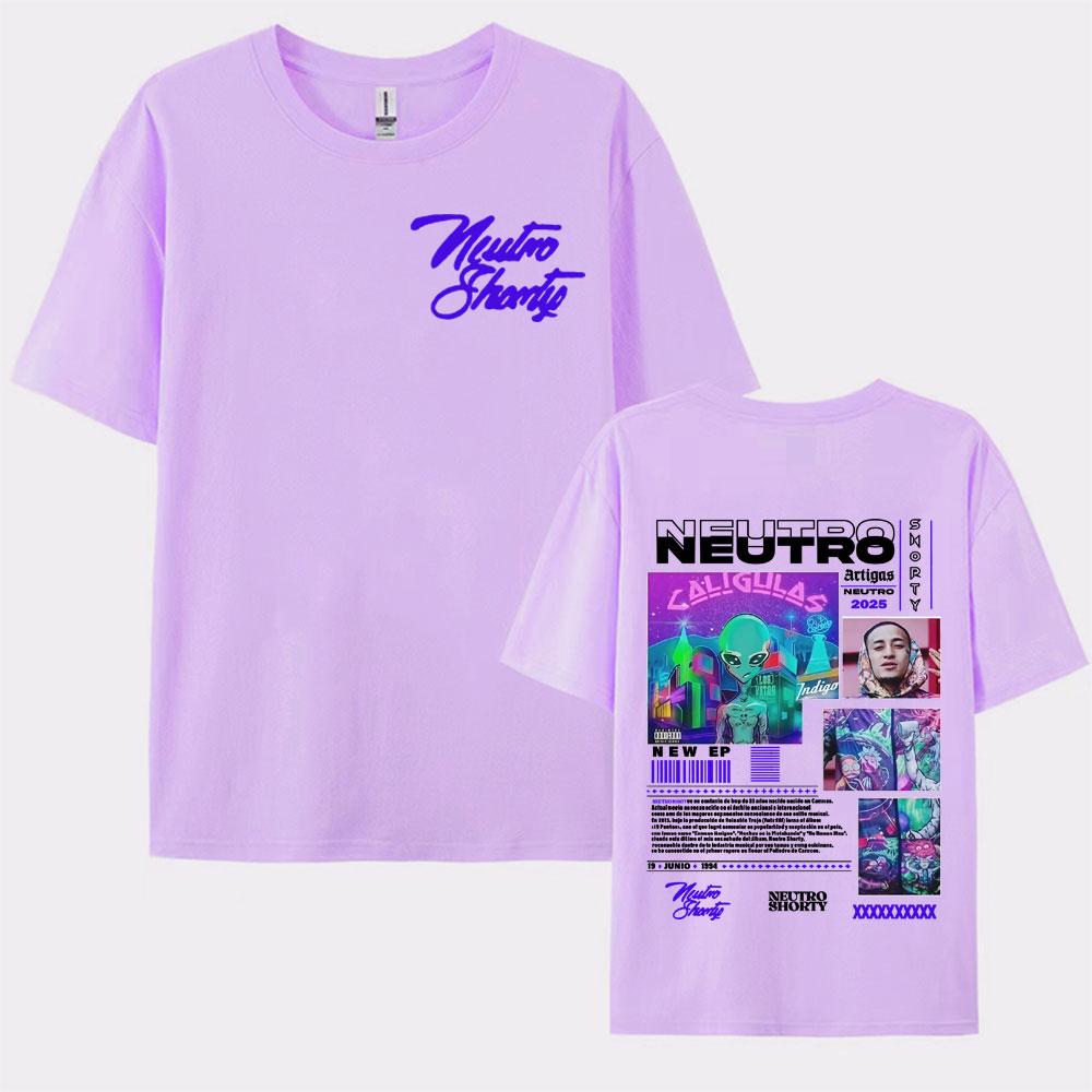 Rapper Neutro Shorty Album Tour 2025 Merch T Shirts Mens Clothing Hip Hop Short Sleeve Tshirts Casual 100 Cotton Tshirt Tops