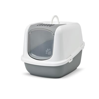 Savic Nestor Jumbo Cat Litter Box White and Gray