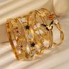 Gold-Plated Diamond Butterfly Floral Bracelet: Luxury Fashion Statement for Women