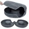 Round Tunnel Cat Bed Comfortable Donut House - Dark Gray