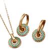 Retro Painted Daisy Pattern Sense Fashion Simple Personality Necklace Earrings Light Luxury Jewelry Set
