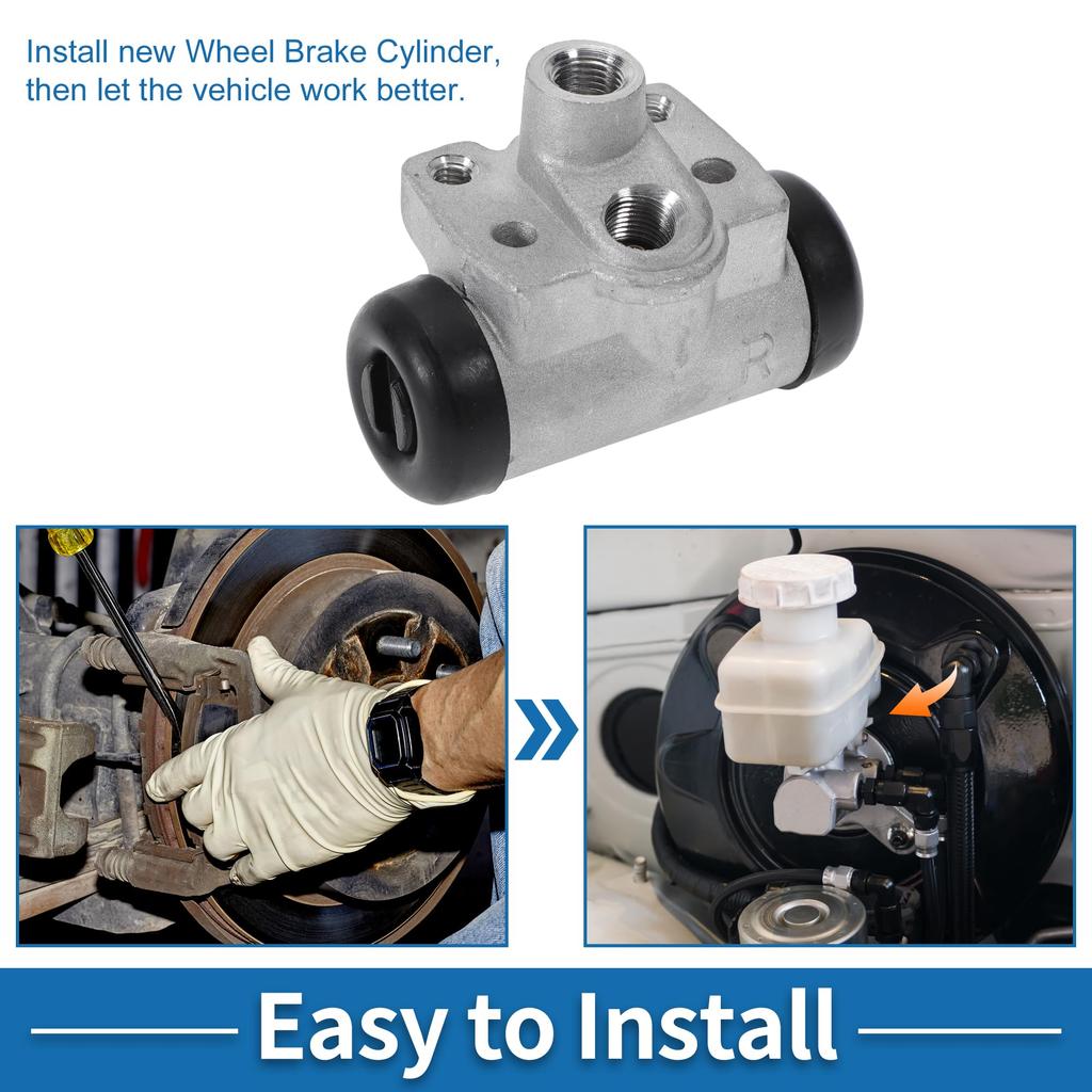 A ABSOPRO Rear Right Brake Wheel Cylinder 5340181A00 Fits Suzuki Jimny 1998-2023 Drum Brake Cylinder Aluminum Alloy Silver Tone Durable