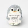 Handmade Positive Energy Penguin Doll With Card Home Decoration Crochet Knitting Ornament Room Decor Christmas Party Gifts