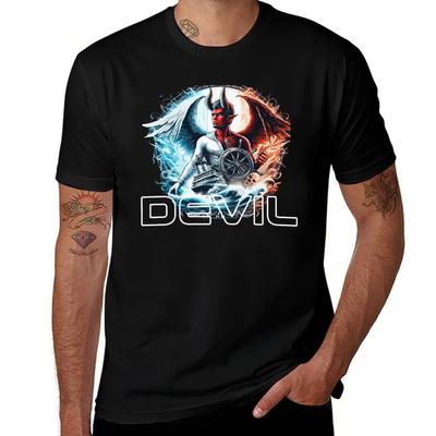 The Devil T-Shirt Trendy Casual Short Sleeve Shirt Unisex Style; Suitable As a gift,Tops Tees