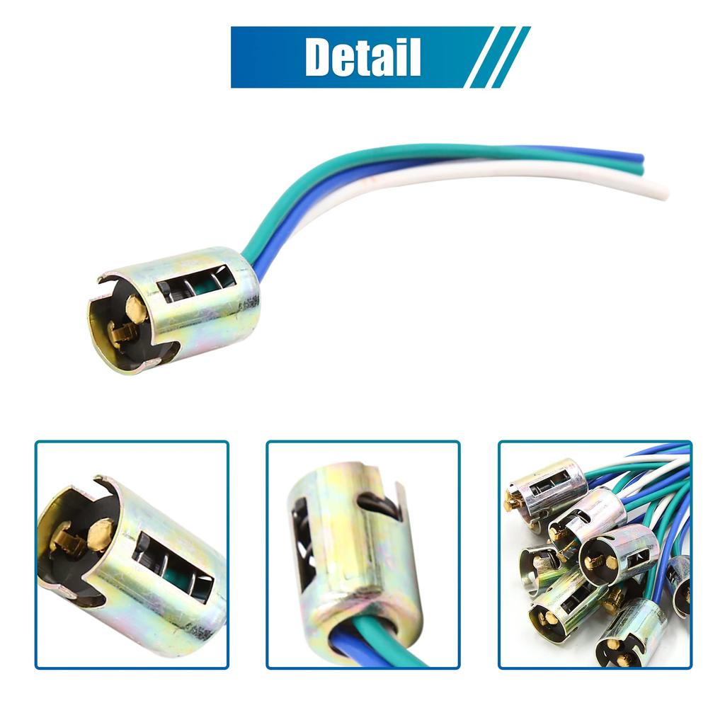 uxcell 10pcs Car Wire Bundle Light Bulb Socket Holder Extension Connector BAY15D Light Socket