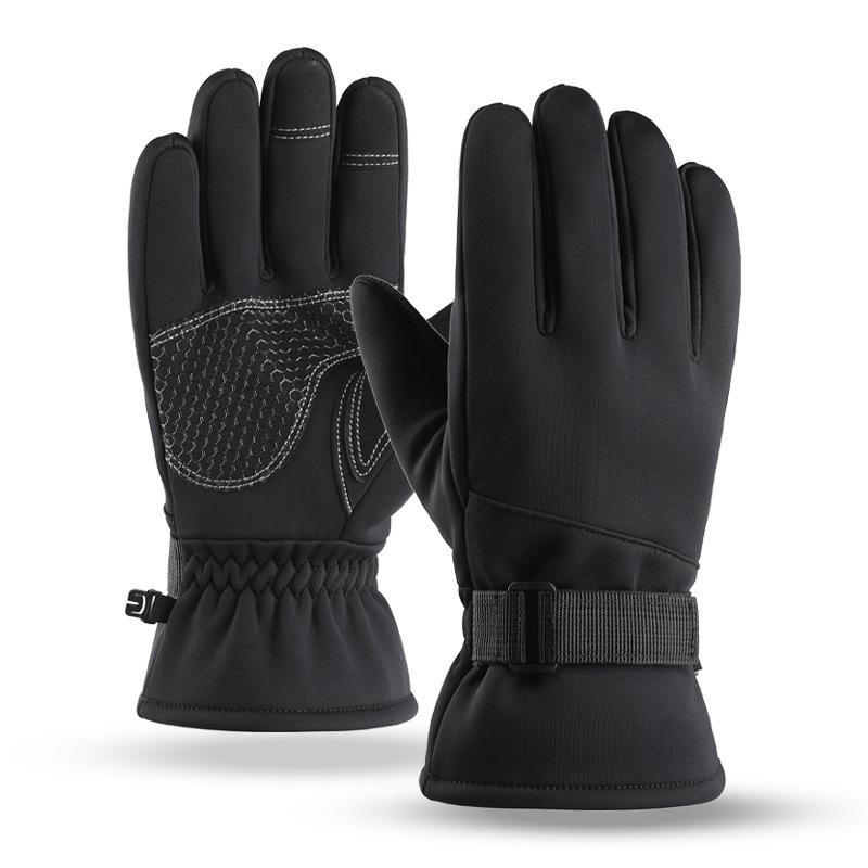 

Зимние сенсорные перчатки флис ветрозащитные и теплые для катания на лыжах альпинизма новые осенне-зимние холодная зима нескользящие XL чёрный