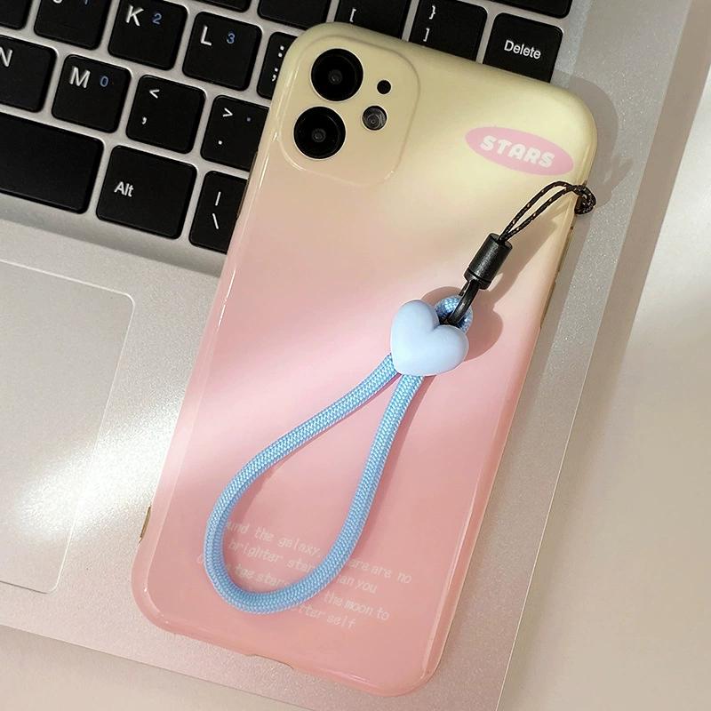 

Однотонная веревка для подвешивания сотового телефона в форме сердца, прочная цепочка для подвешивания мобильного телефона, USB-ключ для камеры, украшение для подвешивания без потери синий