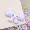 40pcs Colorful Creative Bow Buttons Cute Fashionable Bowknot Buttons Resin Sweet Plaid Stripe Buttons Clothing Coat